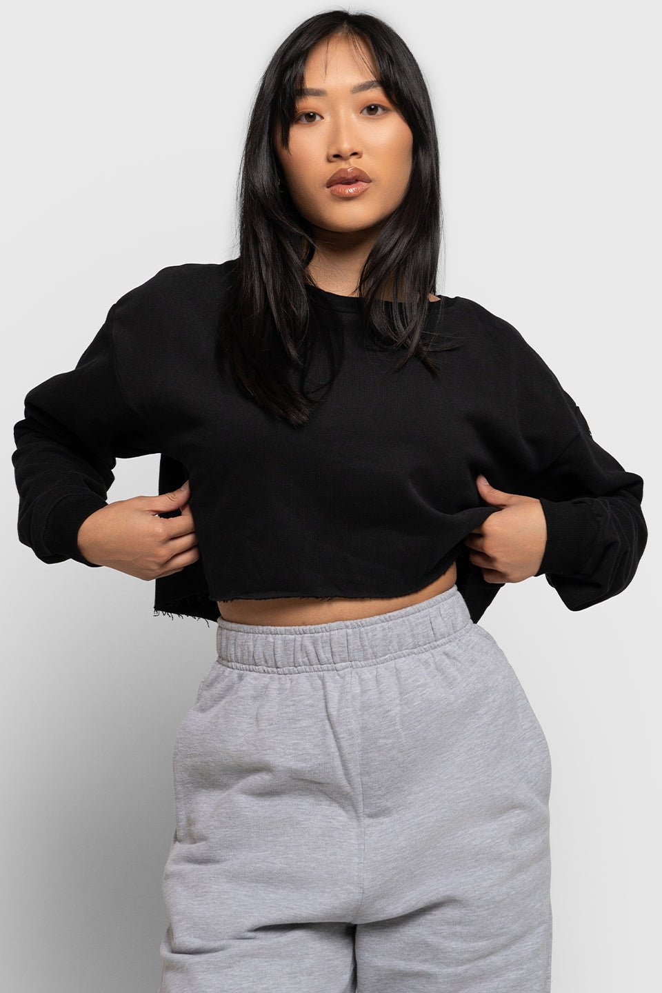 Crew Neck Cropped Pullover - Glory in LA